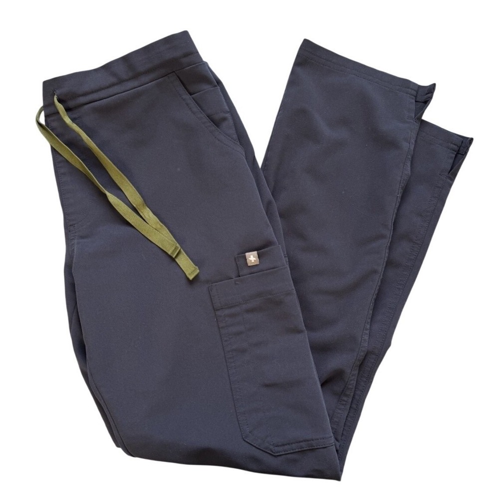 FIGS High Waisted Yola Skinny Scrub Pants TW2000P Charcoal /Navy Size XS PETITE
